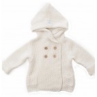 Ivory Crochet Knit Hoodie 6-12 months - Beba Bean