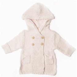 Pink Crochet Knit Hoodie 6-12 months - Beba Bean