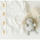 Linen Bear rattle grey - Beba Bean