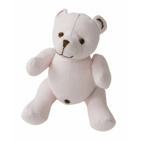 Linen Bear rattle pink - Beba Bean