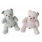 Linen Bear rattle pink - Beba Bean