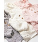 Pink Crochet Knit Hoodie 6-12 months - Beba Bean