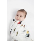 Bamboo Muslin Swaddle Happy trucks - Loulou Lollipop