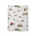 Bamboo Muslin Swaddle Happy trucks - Loulou Lollipop