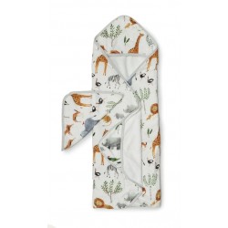 Safari jungle Bamboo cotton towel and glove set - Loulou Lollipop