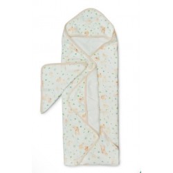 rabbit meadow Bamboo cotton towel and glove set - Loulou Lollipop