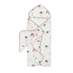 Farm animals Bamboo cotton towel and glove set - Loulou Lollipop