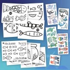 Tattoos & Colouring Sets underwater - Pico
