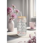 Verre avec paille et couvercle Floral Mama 16oz / 45 cl