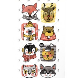 Winter animals temporary tattoos - Pico