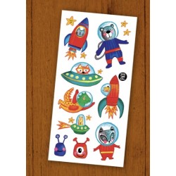 Astronaut animals temporary tattoos - Pico