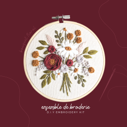 Ensemble de Broderie Bouquet floral - Brodé Serré