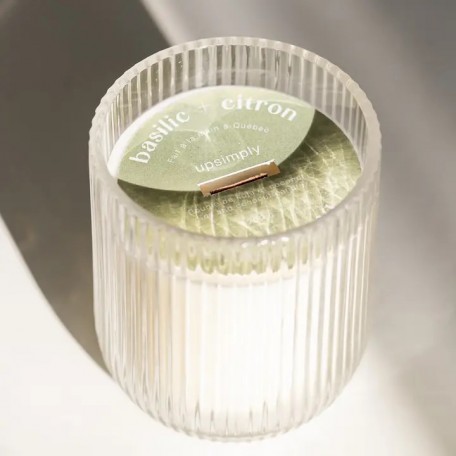 Bougie Cire de soja 16oz - Basilic citron - UPSIMPLY UPSIMPLY