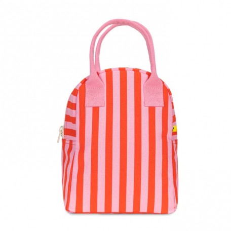 Zipper Lunch Bag Awning Stripe Pink - Fluf